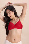 Zivame Love Potion Padded Non Wired Medium Coverage Tshirt Bra - Jalapeno Red — thumbnail 1